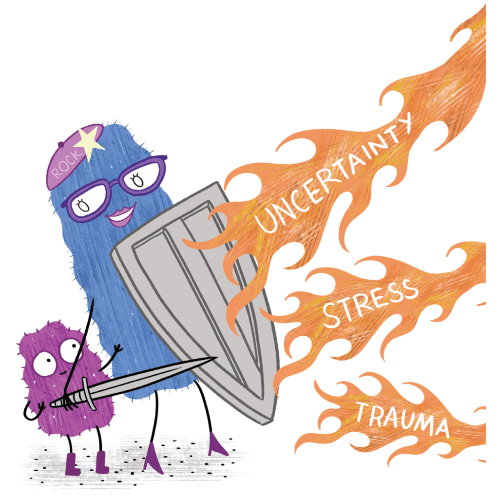 Illustration of how Child Life Specialists act as a trauma shield — protecting children's emotional safety during medical care