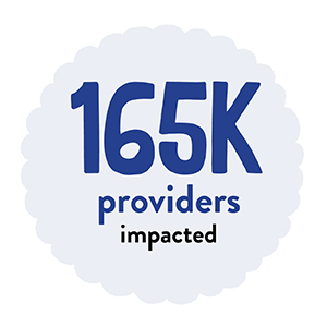 165,000 providers impacted